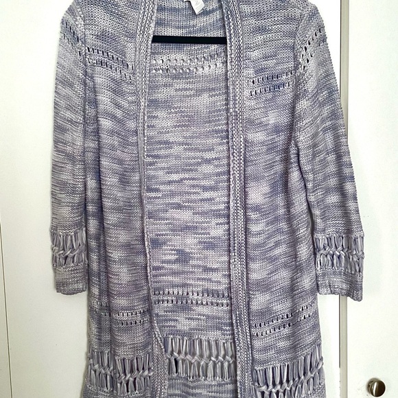 Chicos unique knit blue cardigan - Picture 1 of 4